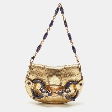 GUCCI x Tom Ford Gold Phyton Chain Clutch