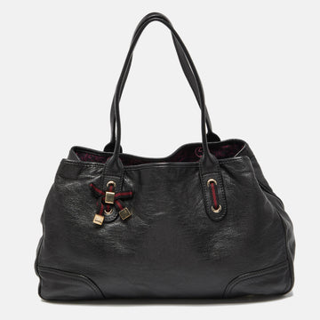 GUCCI Black Leather Princy Tote