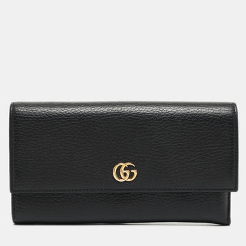 GUCCI Black Leather GG Marmont Continental Wallet