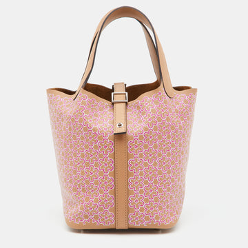 HERMES Chai/Rose Swift Leather Picotin Luck Daisy Bag