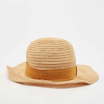 Hermes Beige Hemp Summer Hat Size 56