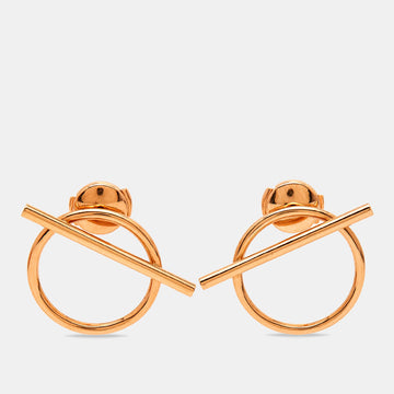 Hermes Enchappe 18k Rose Gold Earrings