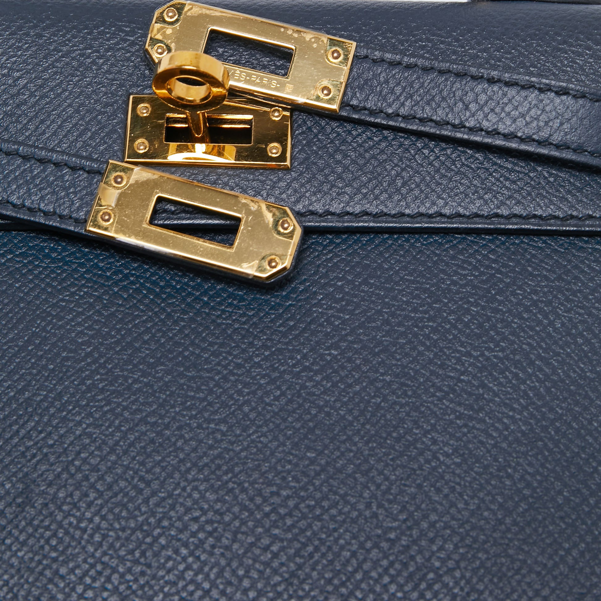 Hermès Kelly 20 Mini Sellier Epsom Bleu Nuit PHW - Kaialux