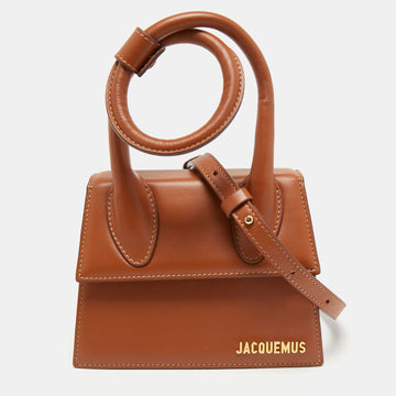 Jacquemus Tan Leather Le Chiquito Noeud Top Handle Bag