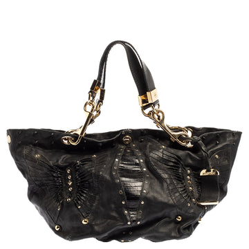 JIMMY CHOO Black Leather Lohla Jane Tote