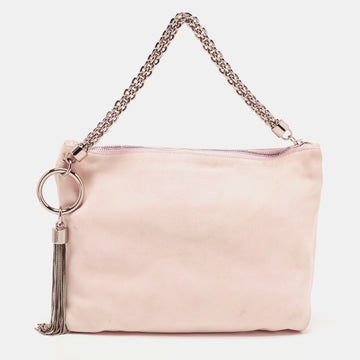 JIMMY CHOO Peach Suede Callie Clutch Bag