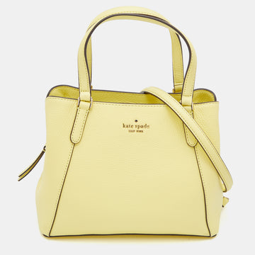 KATE SPADE Yellow Leather Jackson Medium Triple Compartment Satchel