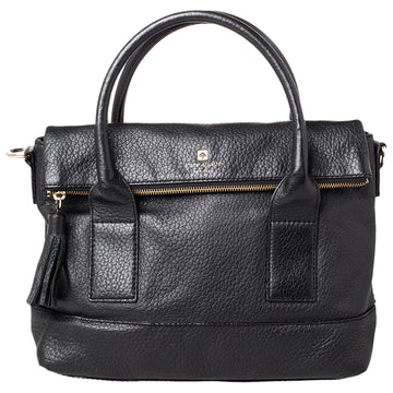 KATE SPADE Black Leather Foldover Tote