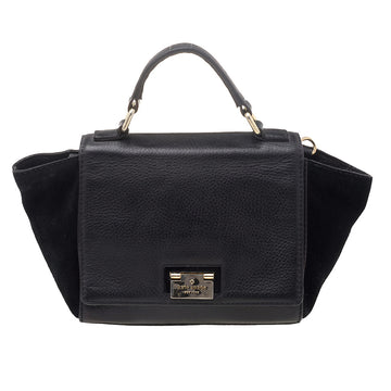 KATE SPADE Black Leather And Suede Magnolia Park Top Handle Bag