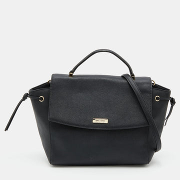 KATE SPADE Black Leather Flap Top Handle Bag