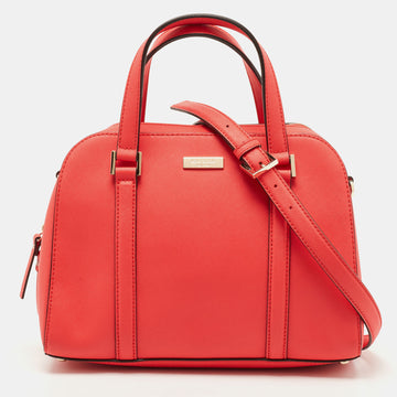 KATE SPADE Coral Orange Saffiano Leather Newbury Lane Miles Satchel