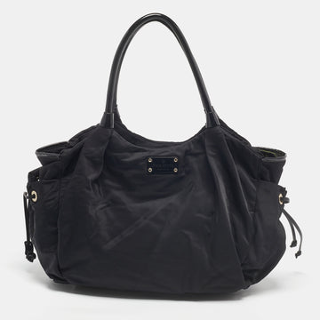 KATE SPADE Black Nylon and Patent Leather Stevie Diaper Bag