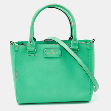 KATE SPADE Green Leather Wellesley Quinn Tote