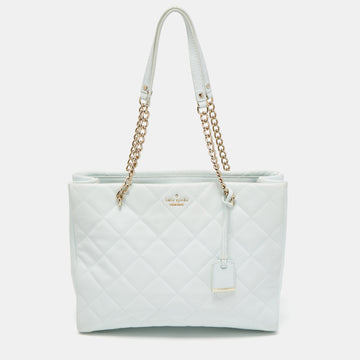 KATE SPADE Light Blue Quilted Leather Emerson Place Phoebe Tote