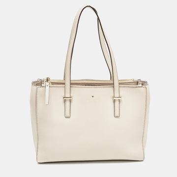 KATE SPADE Light Beige Leather Cedar Street Jensen Tote