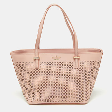 KATE SPADE Pink Perforated Leather Cedar Street Harmony Tote