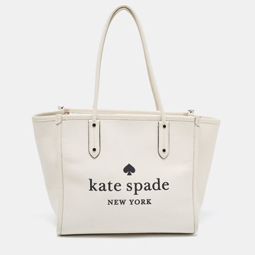 KATE SPADE Off White Leather Medium Ella Tote