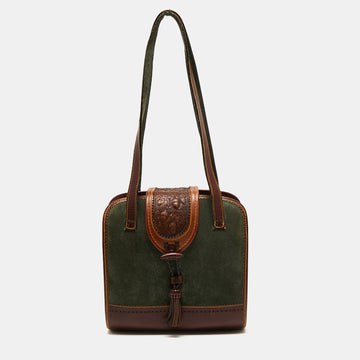 Loewe Multicolor Suede And Leather Vintage Shoulder Bag