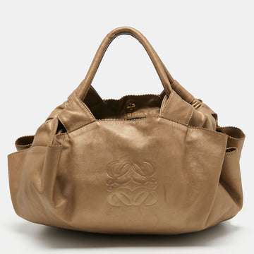 Loewe Metallic Gold Nappa Leather Aire Hobo