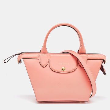 LONGCHAMP Coral Leather Small Le Pliage Heritage Tote