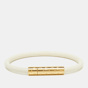 Louis Vuitton White Leather Confidential  Bracelet