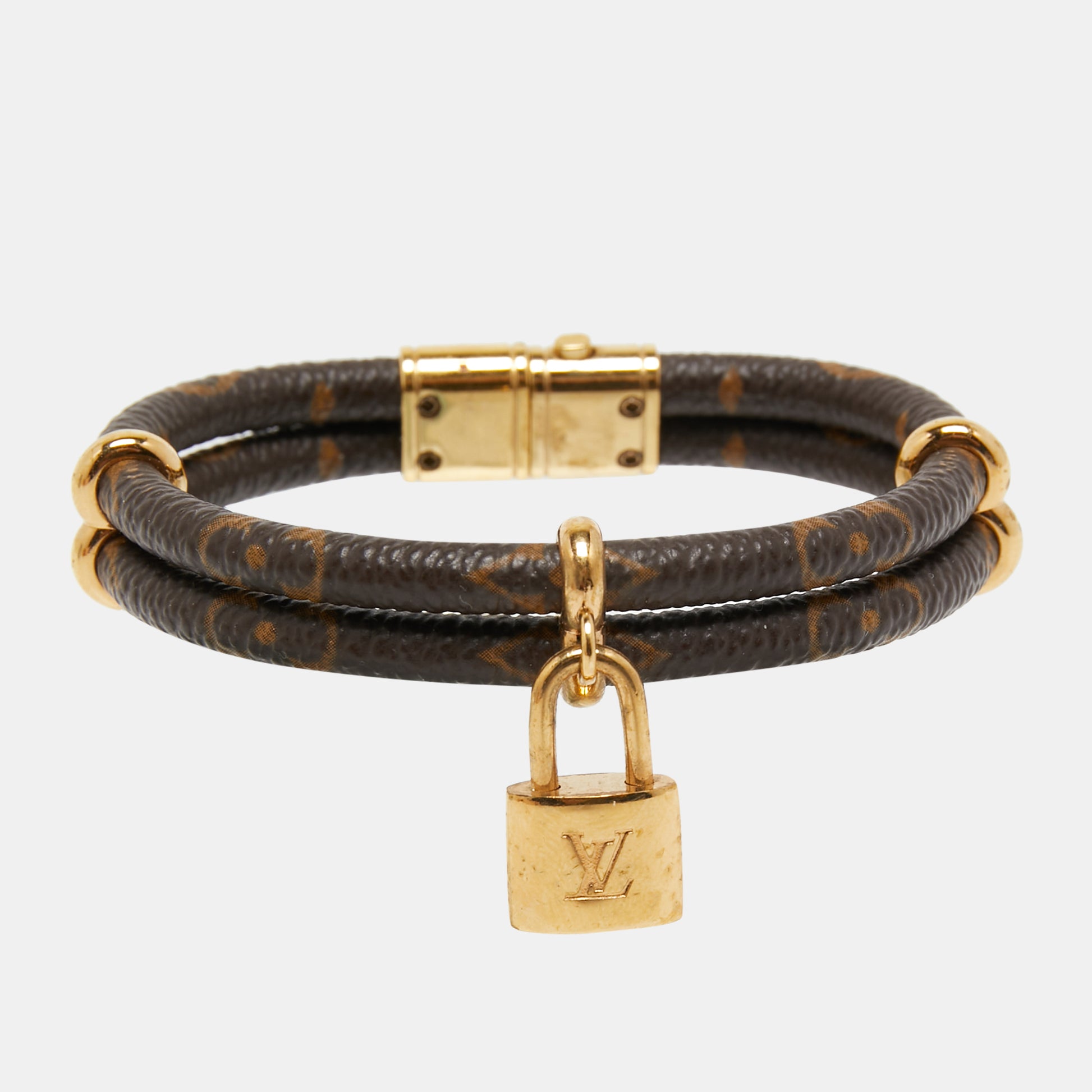 Louis Vuitton Monogram Canvas Keep it Twice Lock Bracelet