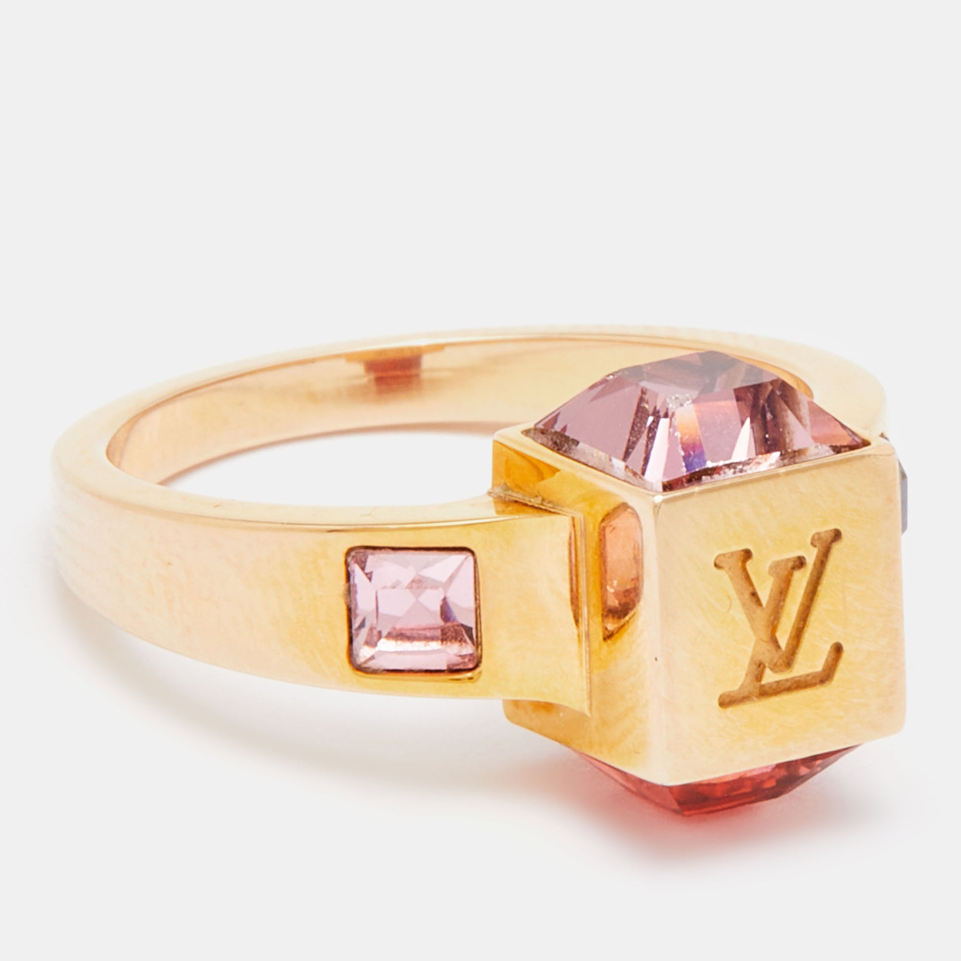 Louis Vuitton Crystal Gamble Cocktail Ring - Brass Cocktail Ring, Rings -  LOU673406