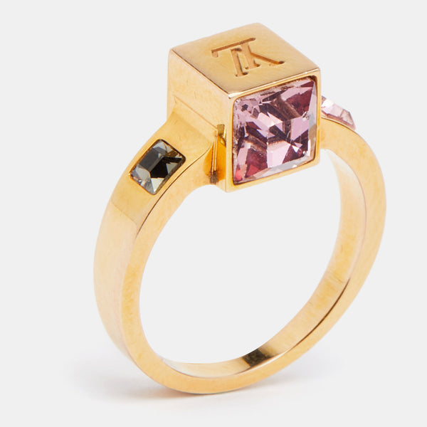 Louis Vuitton Gamble Gold Tone Ring Size 54