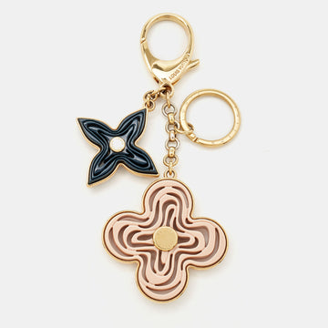 LOUIS VUITTON Multi Color Resin Gold Tone Key Holder Chain