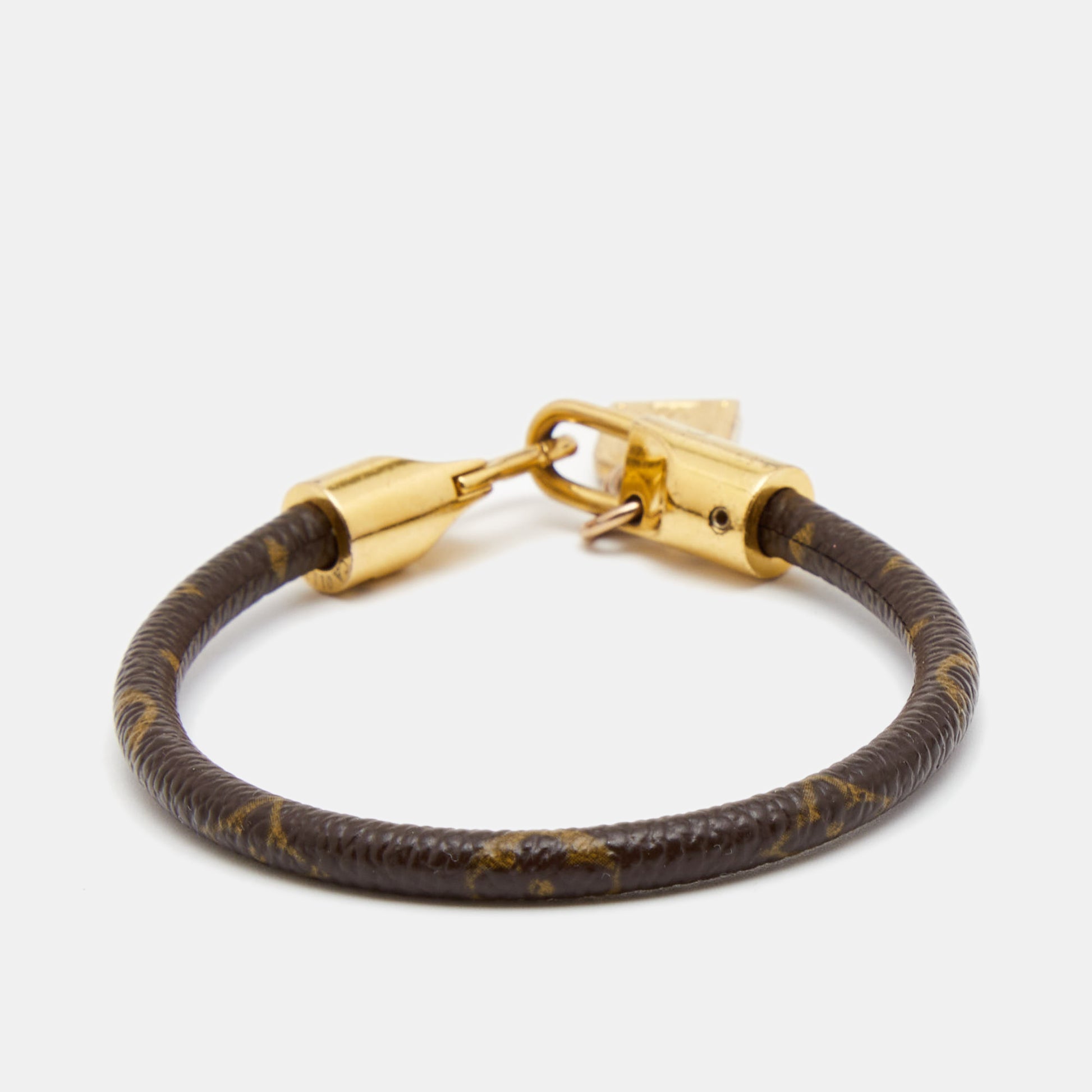 Louis Vuitton Monogram Luck It Canvas and Gold Plated Metal Charm Bracelet