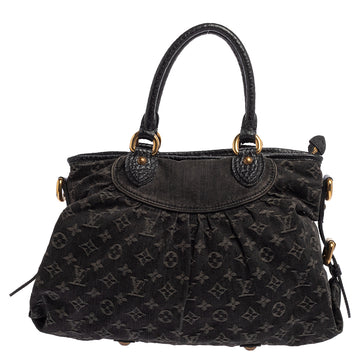 Louis Vuitton Black Monogram Denim Neo Cabby MM Bag