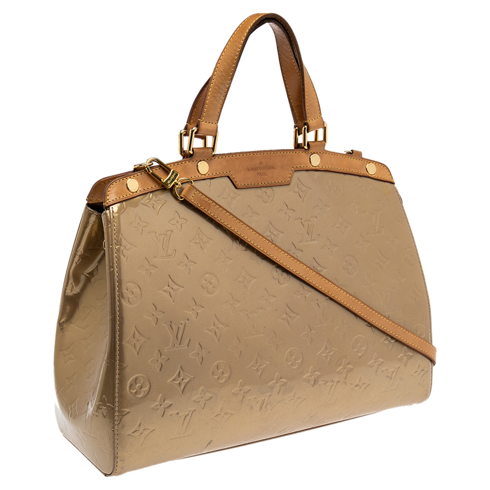 Louis Vuitton Beige Poudre Monogram Vernis Brea MM Bag