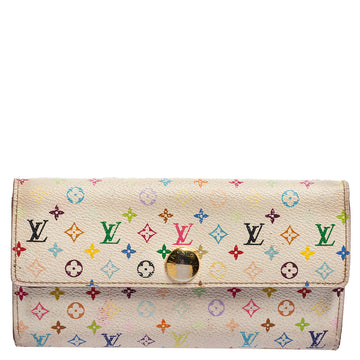 Louis Vuitton White Monogram Multicolore Canvas Sarah Wallet