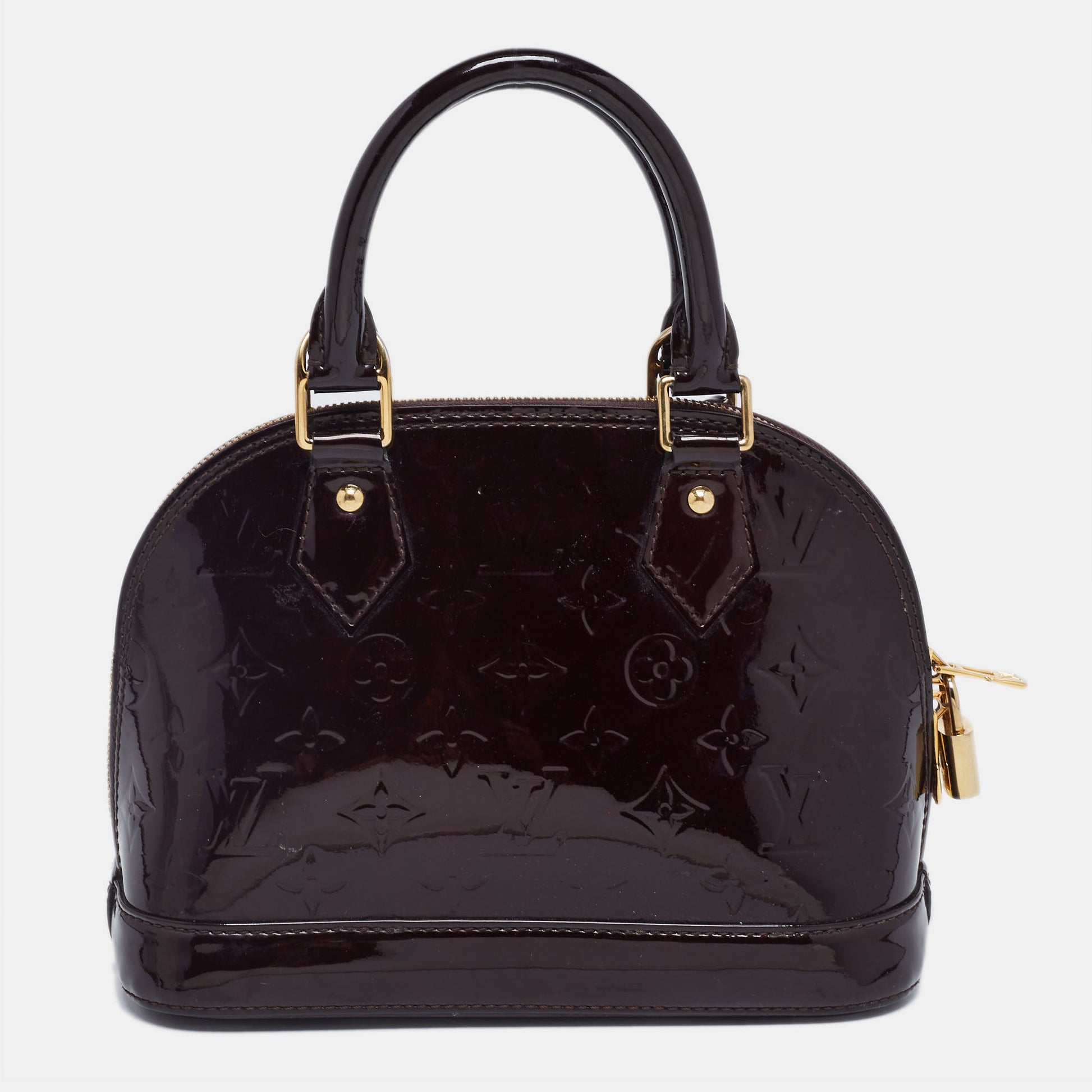 LOUIS VUITTON Alma BB Monogram Vernis Leather Amarante