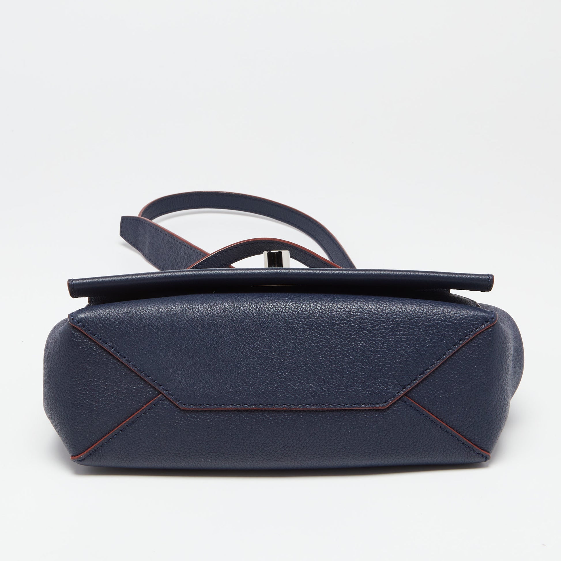 Louis Vuitton Navy Blue Leather Lockme II BB Bag at 1stDibs