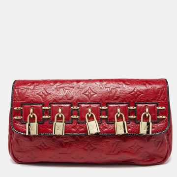 Louis Vuitton Red Monogram Glossy Leather My Deer Enigme Clutch