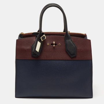 Louis Vuitton Navy Blue/Burgundy Leather City Steamer MM Bag