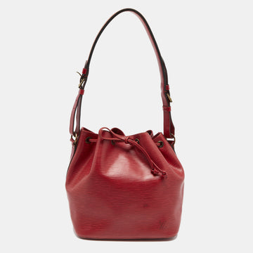 Louis Vuitton Red Epi Leather Petit Noe Bag