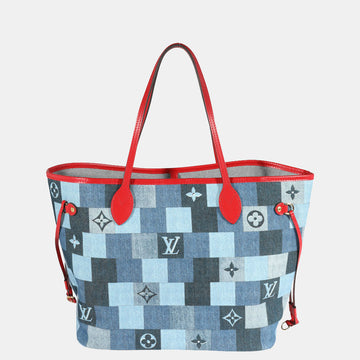 Louis Vuitton Blue Denim Monogram Patchwork Neverfull MM Bag