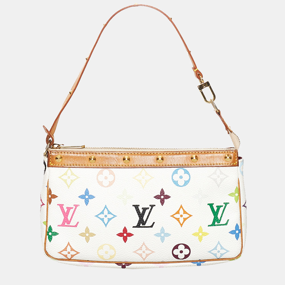 Louis Vuitton Monogram Multicolor Pochette Accessories White