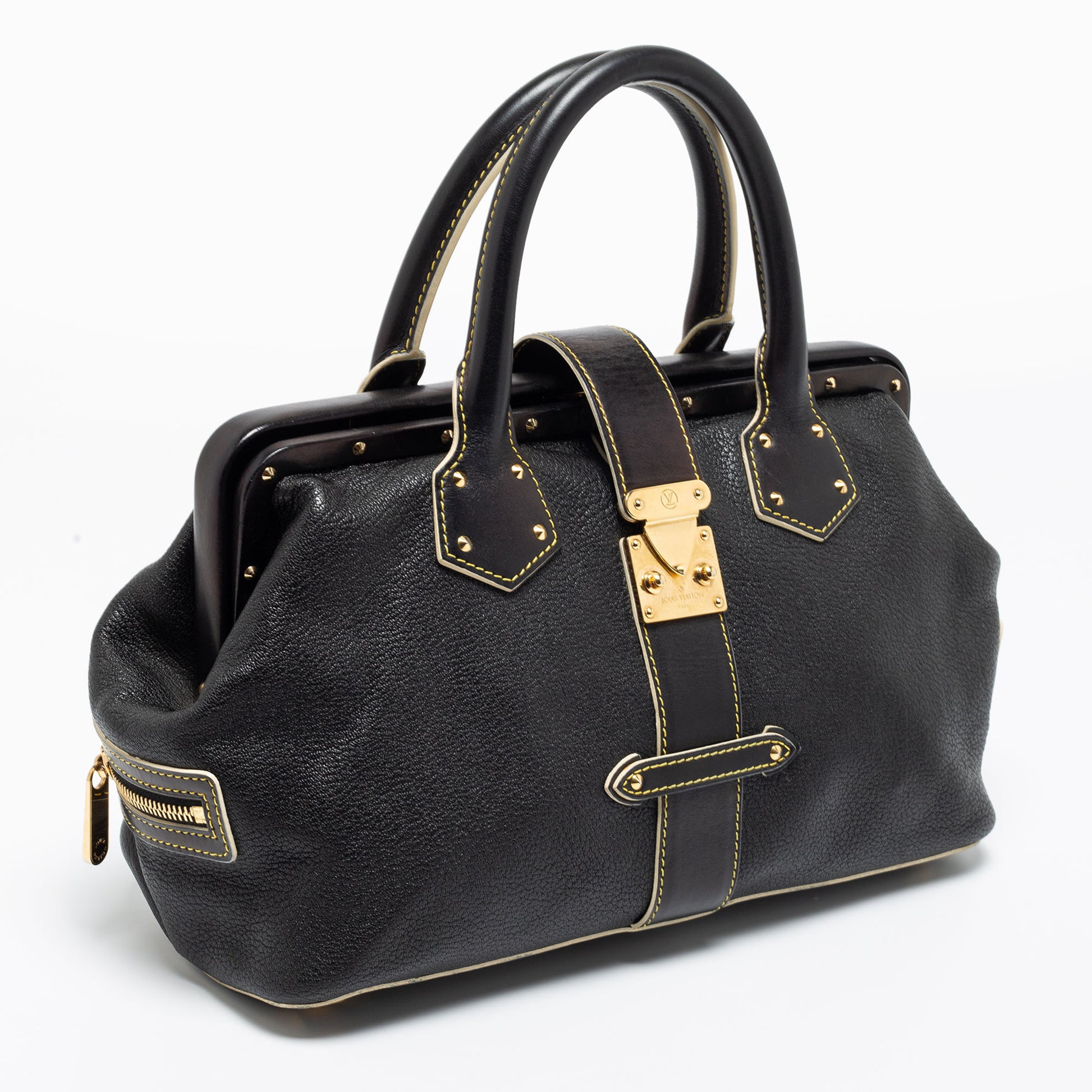 The friendly bag LOUIS VUITTON leather Suhali black topstitching