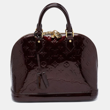 Louis Vuitton Burgundy Amarante Monogram Vernis Leather Alma PM Bag