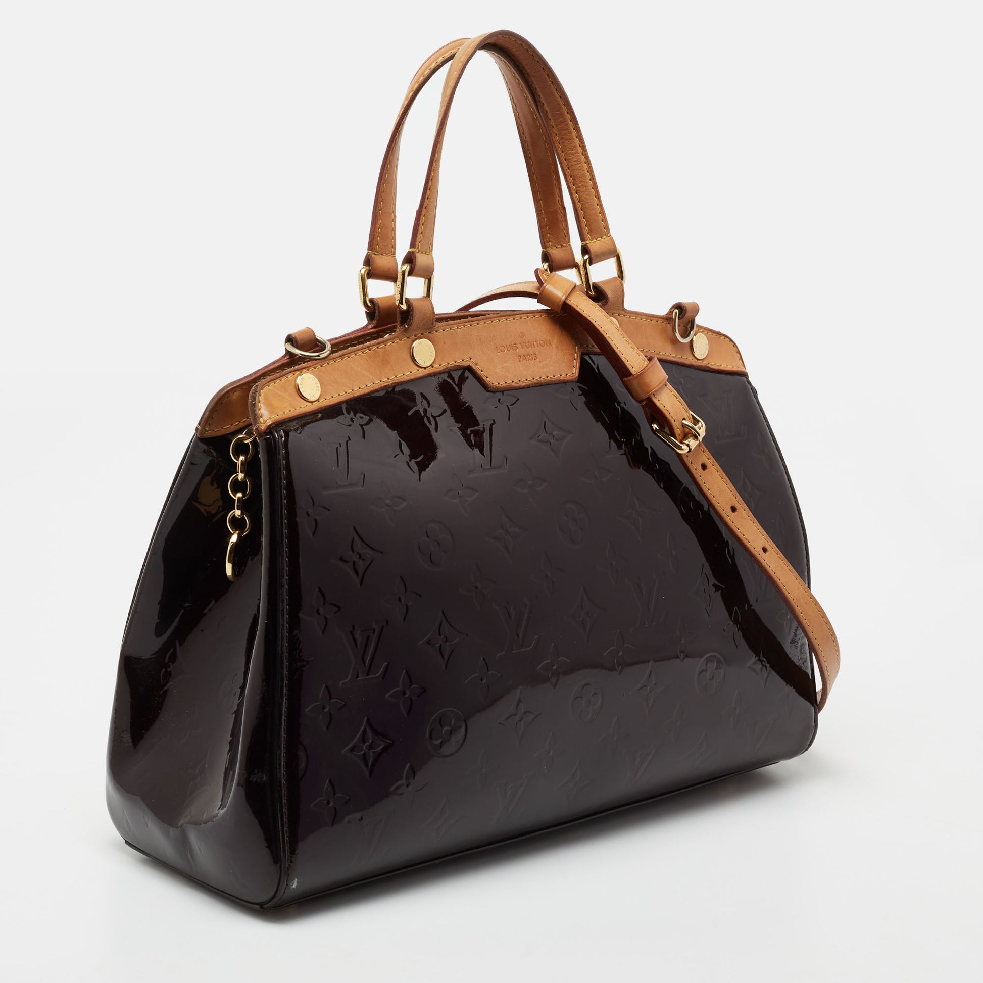 Louis Vuitton Amarante Monogram Vernis Brea MM Bag For Sale at