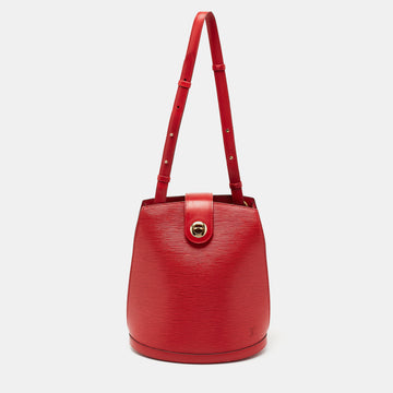 Louis Vuitton Red Epi Leather Cluny Bag