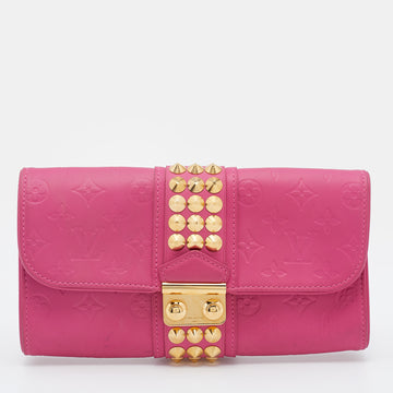 Louis Vuitton Pink Monogram Embossed Leather Courtney Clutch