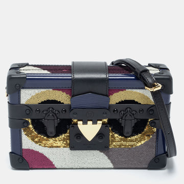 Louis Vuitton Multicolor Sequins and Leather Petite Malle Bag