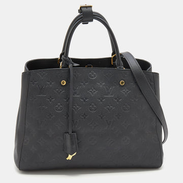 Louis Vuitton Black Monogram Empreinte Leather Montaigne MM Bag