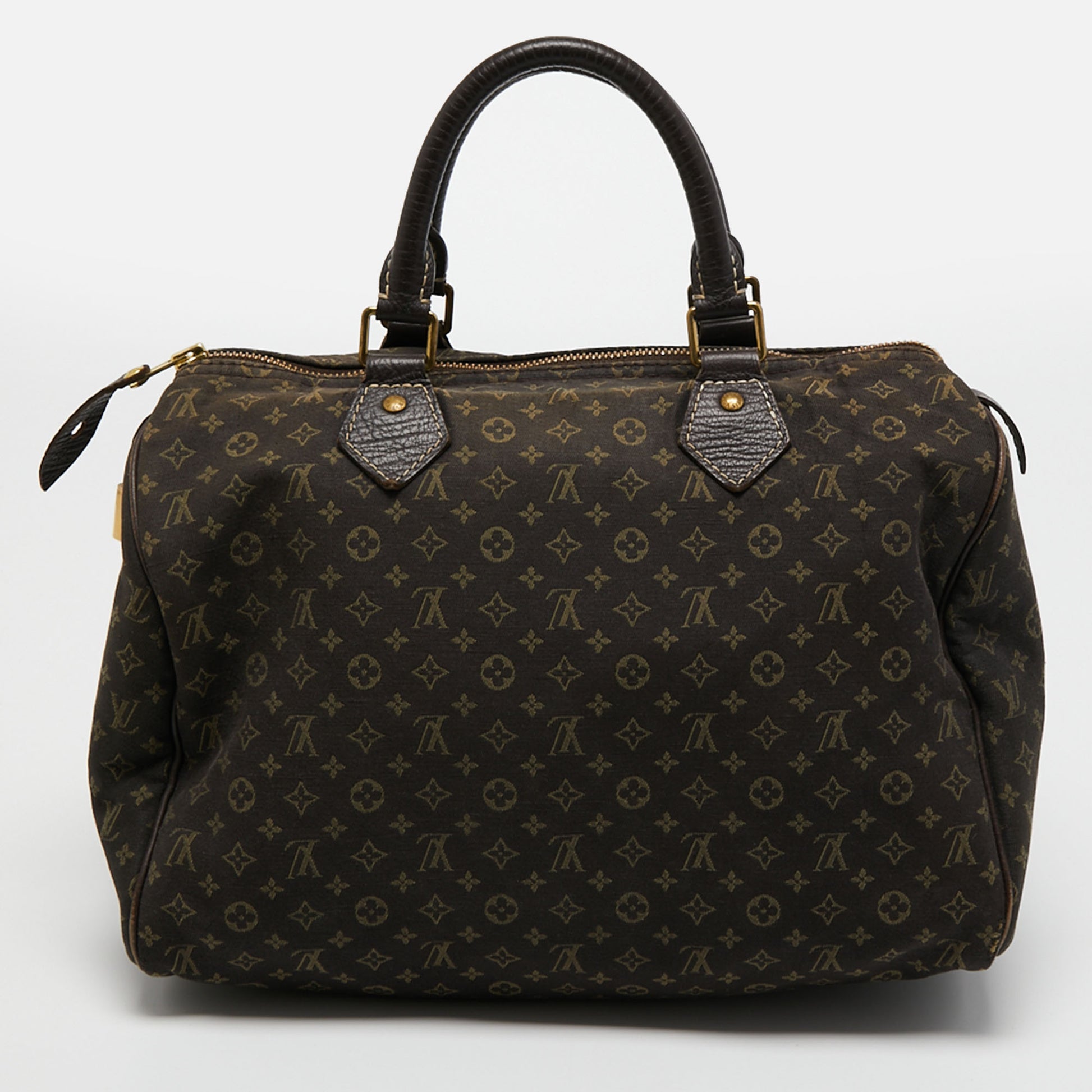 Louis Vuitton Fusain Monogram Mini Lin Canvas Speedy 30 Bag Louis Vuitton