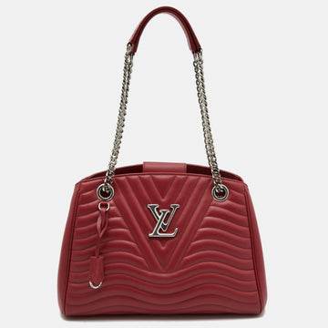 Louis Vuitton Red Leather New Wave Chain Tote