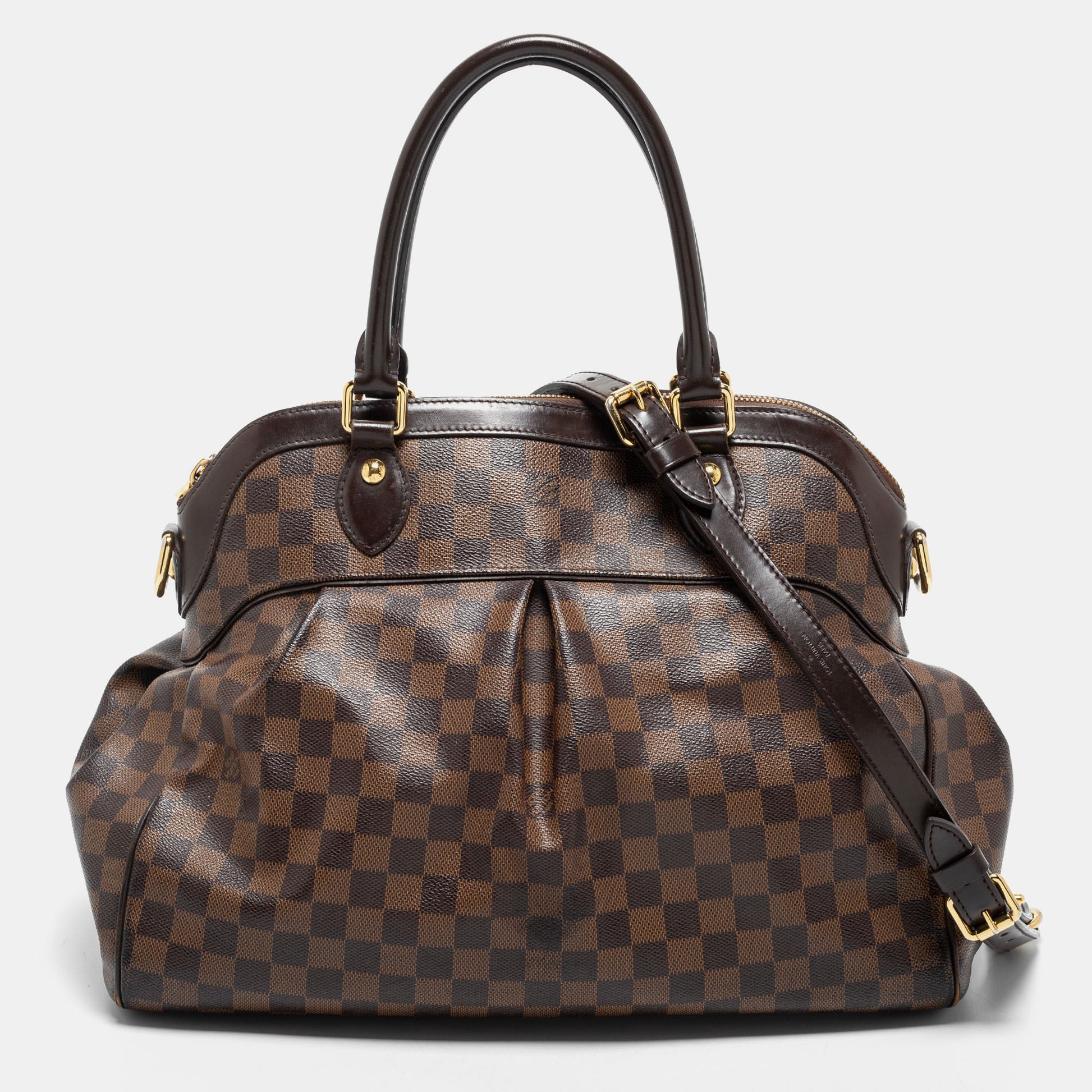 LV Trevi GM Brown Damier Ebene Coated Canvas/Calf leather with